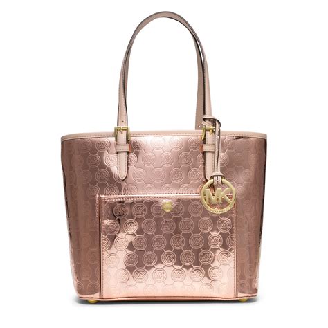 rose gold mk purse|michael kors gold purse large.